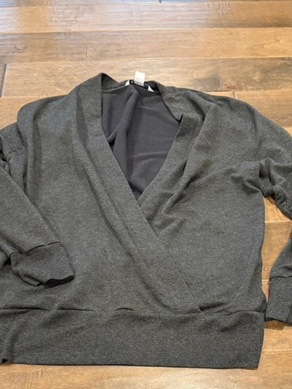 Athleta Gray Deep V Neck Wrap Sz M